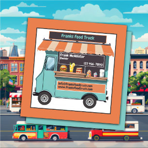 Food Food Truck Square Business Card