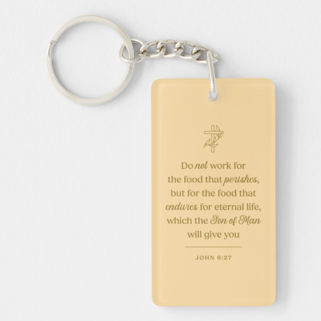 Food for Eternal Life Christian Key Ring (Front)