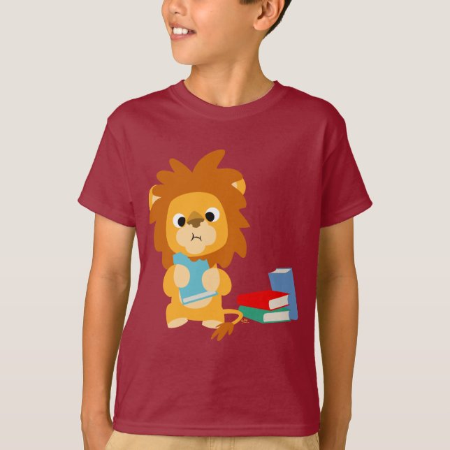 Food for Thought Cartoon Lion Children T-shirt (Front)