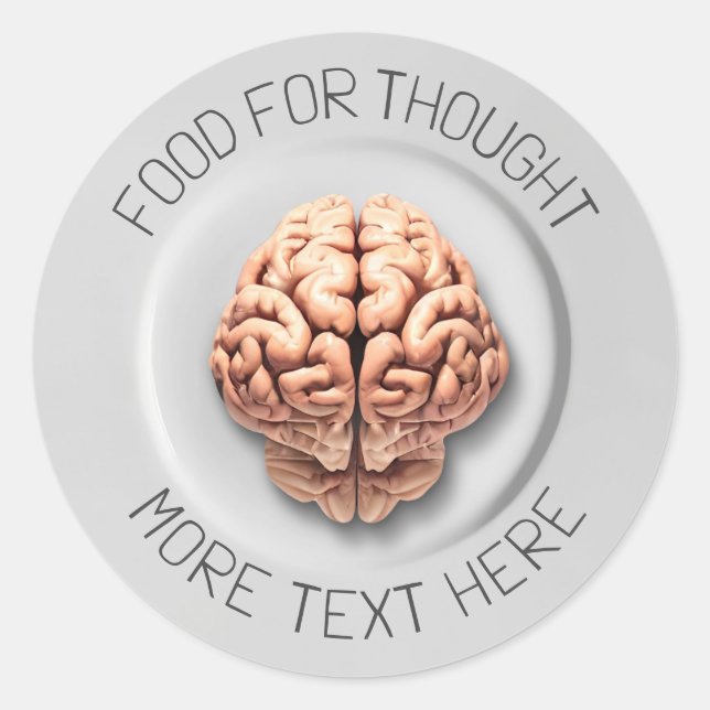 Food for thought classic round sticker (Front)