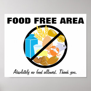 Food Free Area Allergy Friendly Zone Customisable Poster