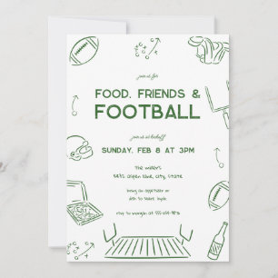 Food Friends Football Championship Watch Party  Invitation