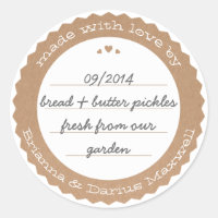 Food Gift Label Sticker Circle Kraft Paper