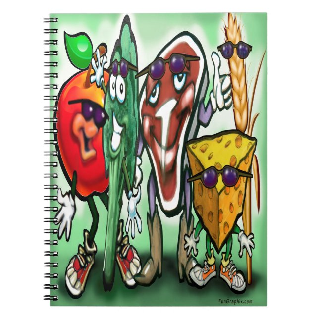 Food Groups Spiral Notebook (Front)