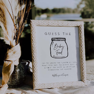 Food Guessing Game Baby Shower Party Sign G400