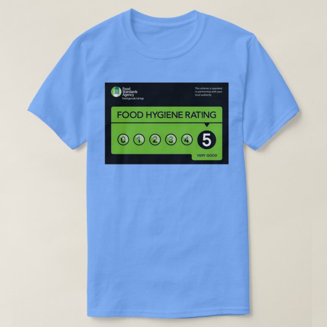 Food Hygine Rating Original Display 5 Star, Food H T-Shirt (Design Front)