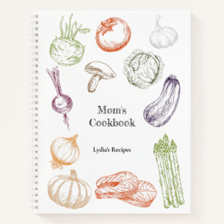 Food Illustration Personalised Mum's Recipe Book