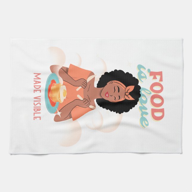 Food is Love Made Visible Tea Towel (Horizontal)