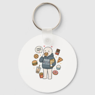 Food Is My Love Language Funny Foodie Meme Key Ring