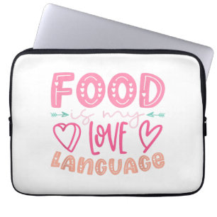 Food Is My Love Language - Retro Food Lover Chef C Laptop Sleeve