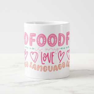 Food Is My Love Language - Retro Food Lover Chef C Large Coffee Mug
