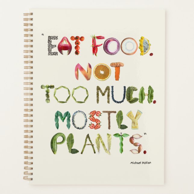 Food journal great for whole food plant based diet planner (Front)