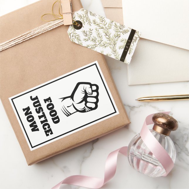 Food Justice Protest Fist Rectangular Sticker (Gifting)