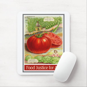 Food Justice - Vintage Tomatoes & Garden Mouse Pad
