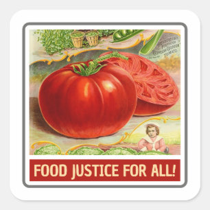 Food Justice - Vintage Tomatoes & Garden Square Sticker