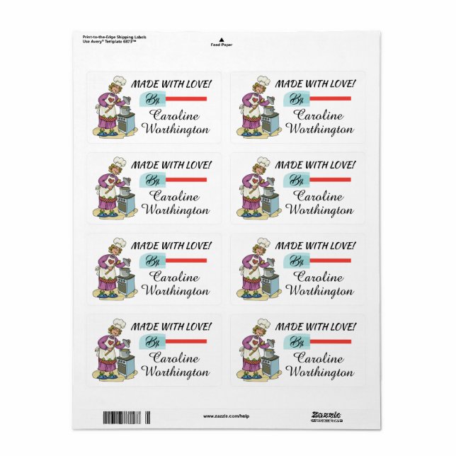 Food / Kitchen Label (Full Sheet)