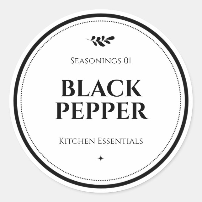 Food Labels, labels for jars, mason jar labels (Front)