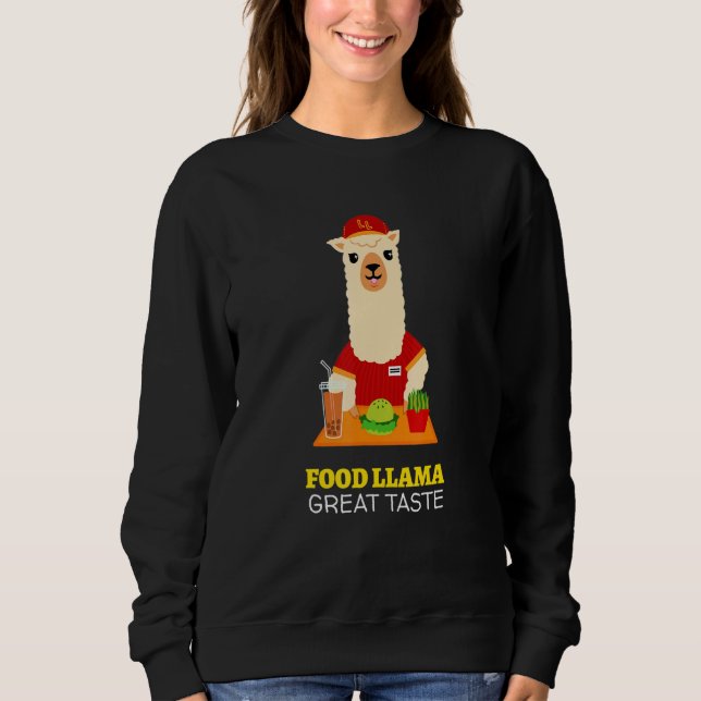Food Llama With Hat Meme For Party And Food Sweatshirt (Front)