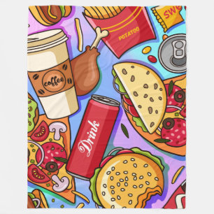 food love fleece blanket