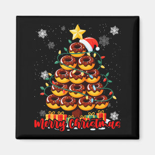 Food Lover Xmas Matching Santa Donuts Christmas Tr Magnet