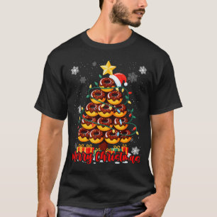Food Lover Xmas Matching Santa Donuts Christmas Tr T-Shirt