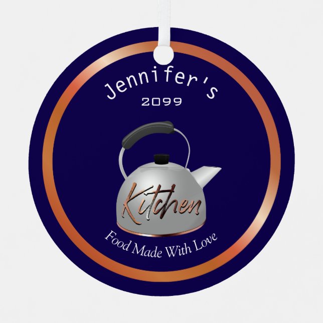 Food Made With Love Teapot Christmas Ornament  (Front)