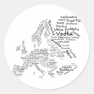 Food Map of Europe Classic Round Sticker
