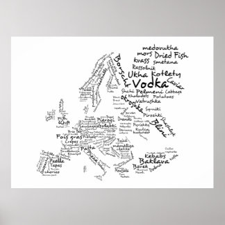 Food Map of Europe (large) Poster