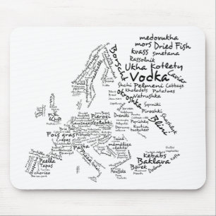 Food Map of Europe Mouse Pad