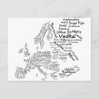 Food Map of Europe Postcard