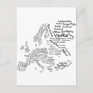 Food Map of Europe Postcard