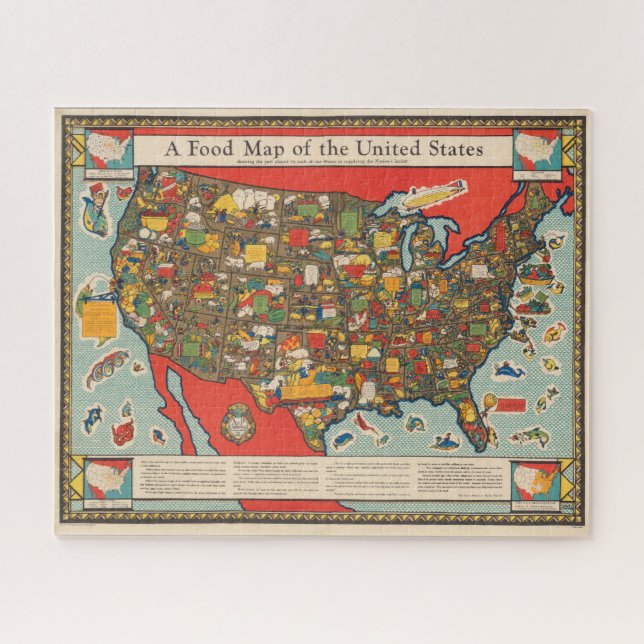 Food Map of the United States Jigsaw Puzzle (Horizontal)