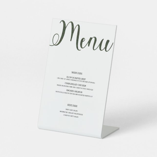 Food Menu Artificial Grass Pedestal Sign (Front)