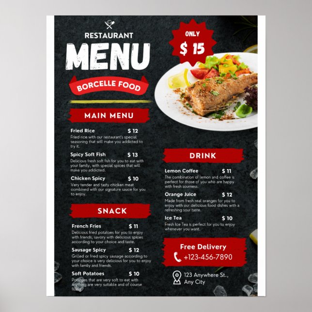 Food Menus  Poster (Front)