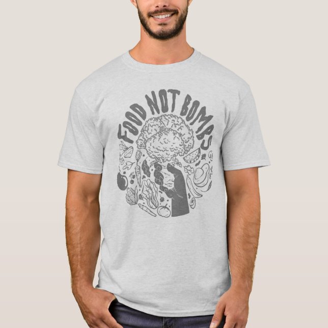 Food Not Bombs grey logo tee (Front)