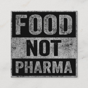 Food Not Pharma Natural Organic Nutrition Enclosure Card