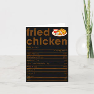 Food Nutrition Facts Shirts Co. Fried Chicken Nutr Card
