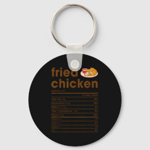 Food Nutrition Facts Shirts Co. Fried Chicken Nutr Key Ring
