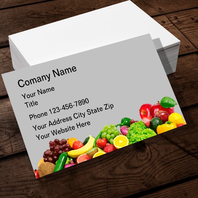 Food Nutrition Fruit Vegetables Business Card (Dietician Nutrition Business cards by Custom Business Templates)