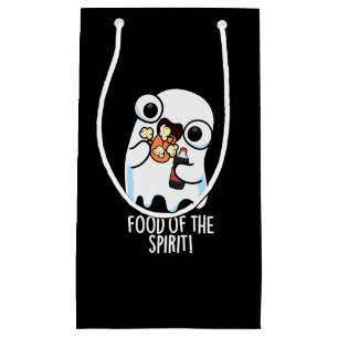 Food Of The Spirit Funny Ghost Pun Dark BG Small Gift Bag