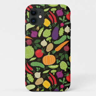 Food on a black background iPhone 11 case