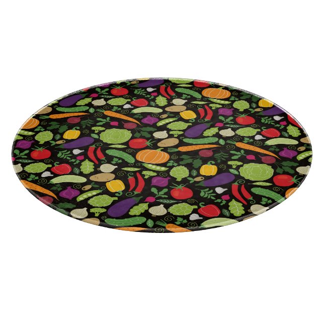 Food on a black background cutting board (Corner)