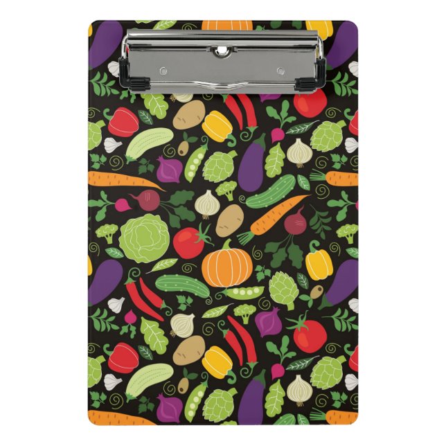 Food on a black background mini clipboard (Front)