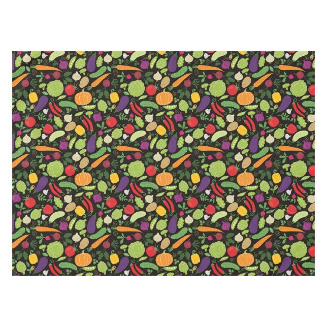 Food on a black background tablecloth (Front (Horizontal))