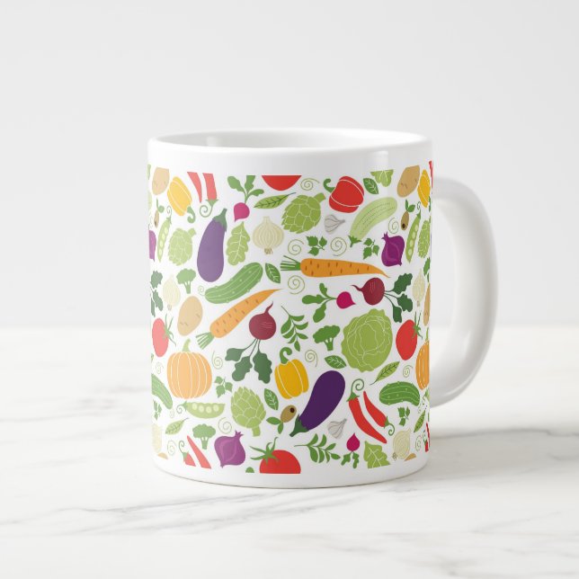 Food on a white background large coffee mug (Front Right)