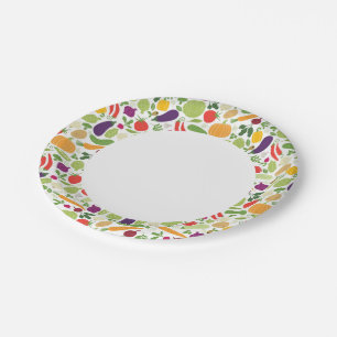 Food on a white background paper plate