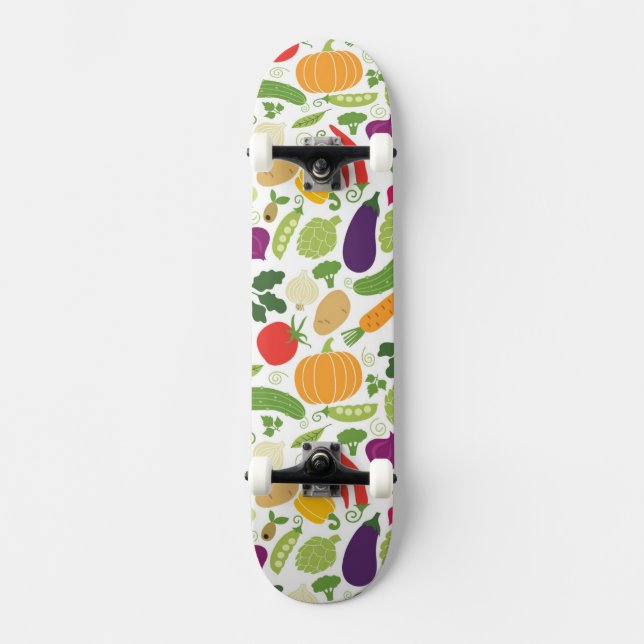Food on a white background skateboard (Front)