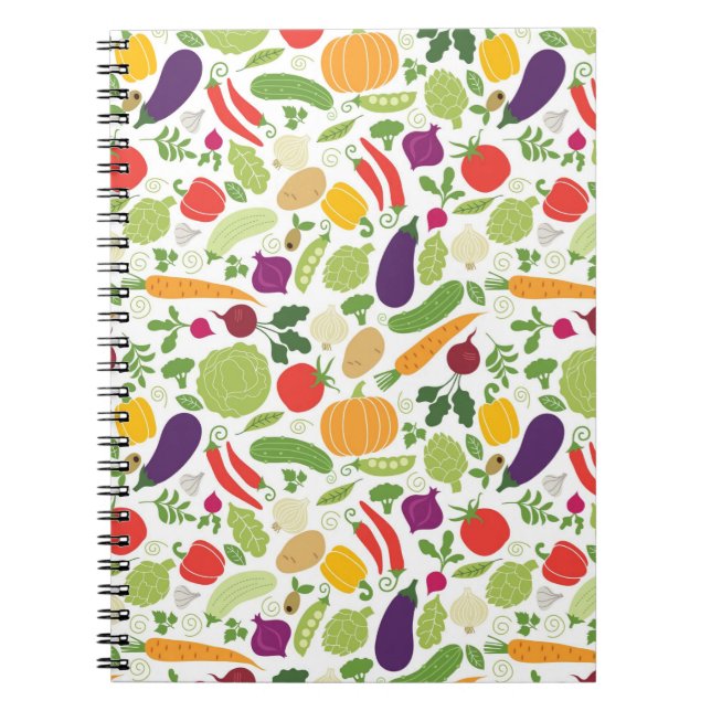Food on a white background spiral notebook (Front)