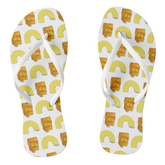 Food Pairing Elbow Macaroni Cheddar Mac & Cheese Jandals (Footbed)