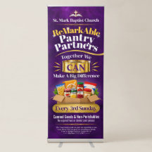 Food Pantry Donation Drive Banner, Custom Church 